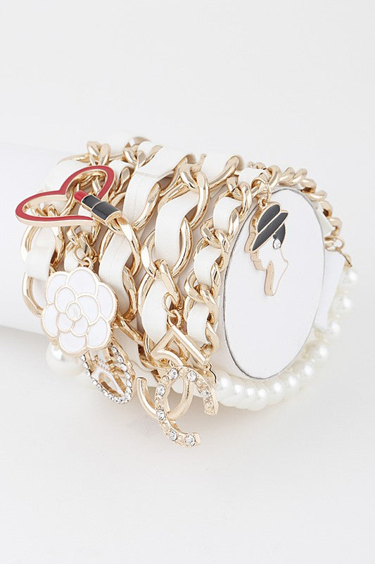 Multi charm  chain  bracelet