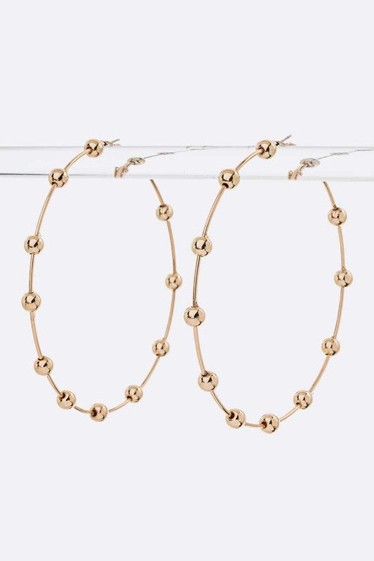 Beads gold hoops