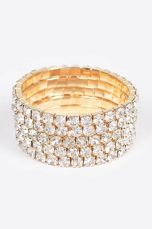 Gold rhinestone set bracelet