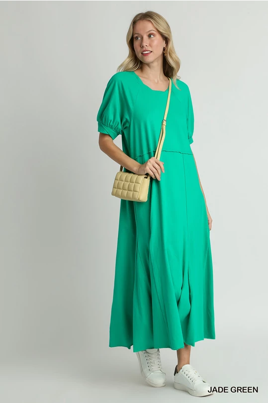 A line knitted jade dress