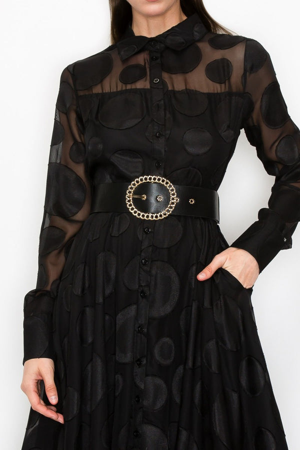 Victorian l/s black maxi dress