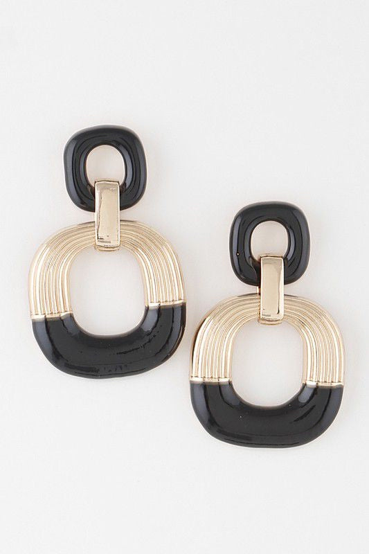 Abstract gold/black earings