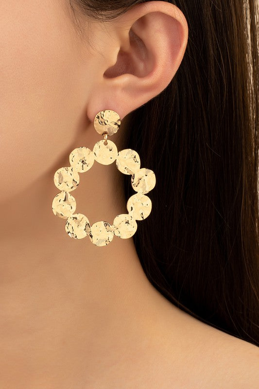 Hammered hoop earrings