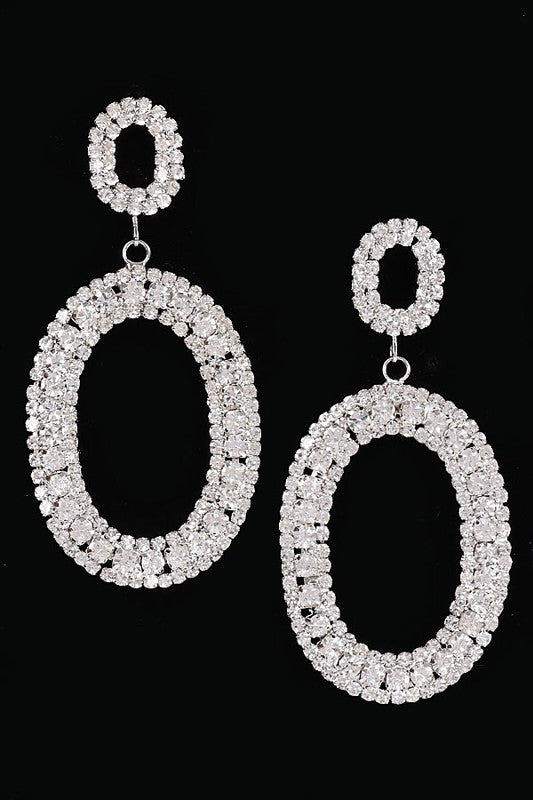 Rhinestone silver earrings