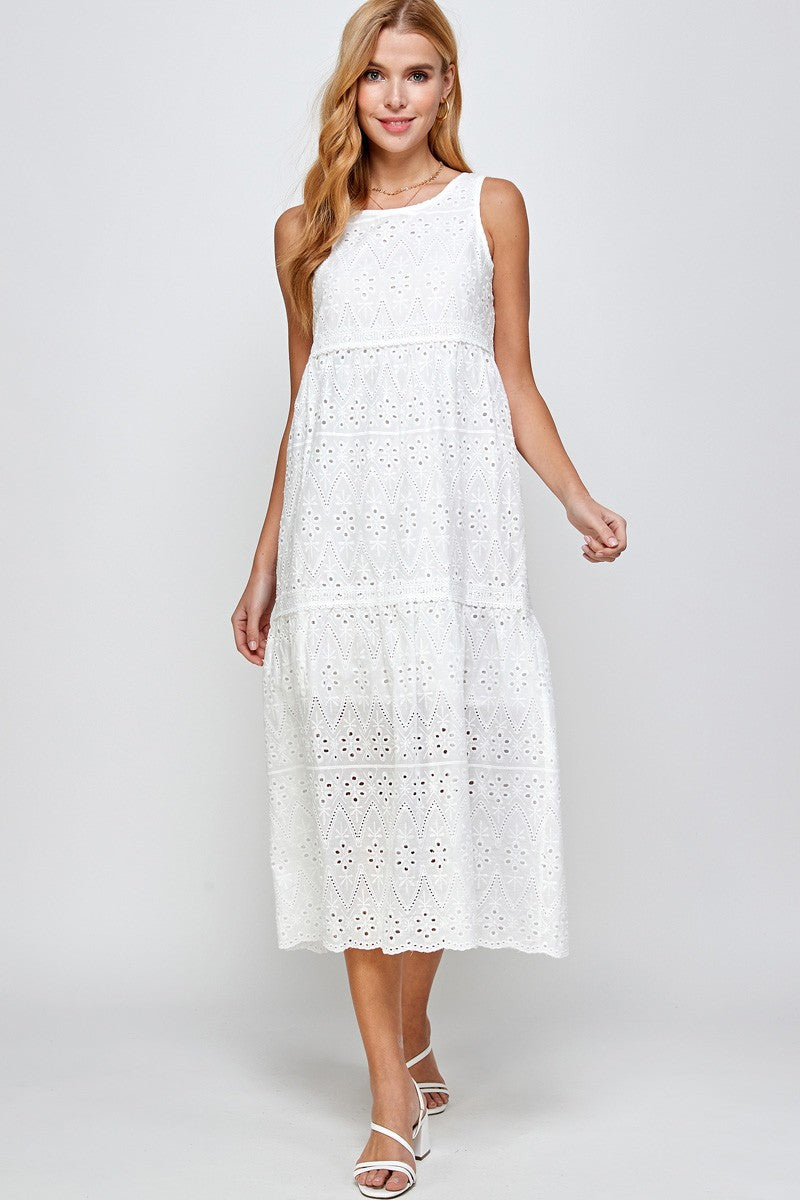 Eyelet white dress