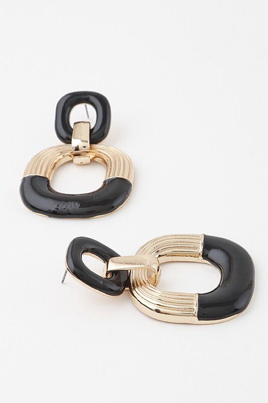 Abstract gold/black earings