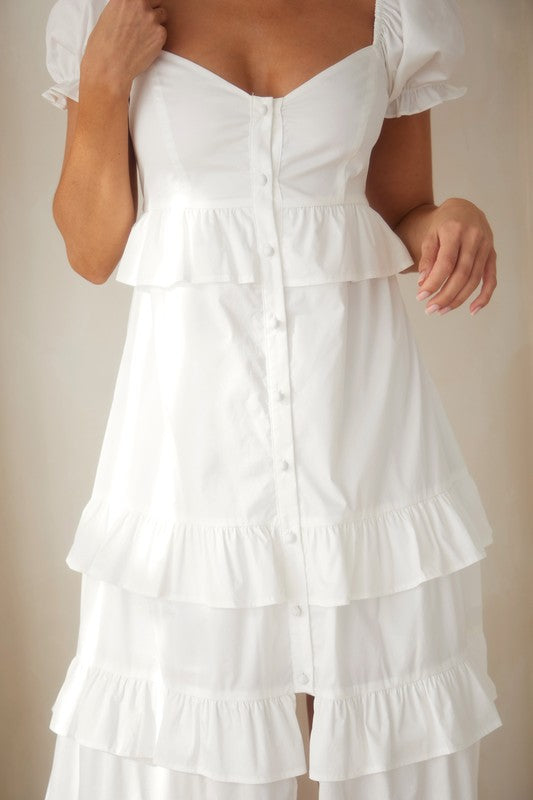 Sweet heart white maxi dress