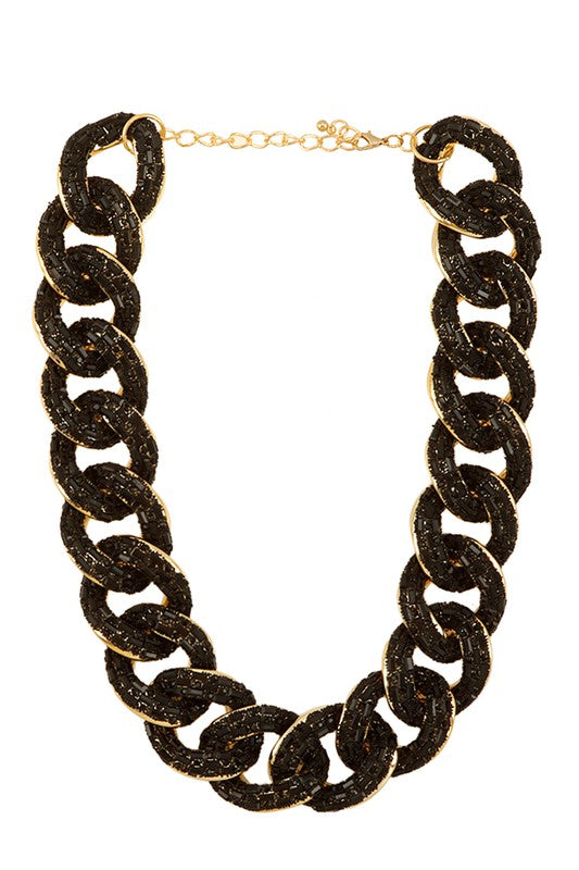 Black crystal necklace