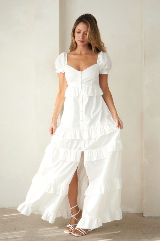 Sweet heart white maxi dress