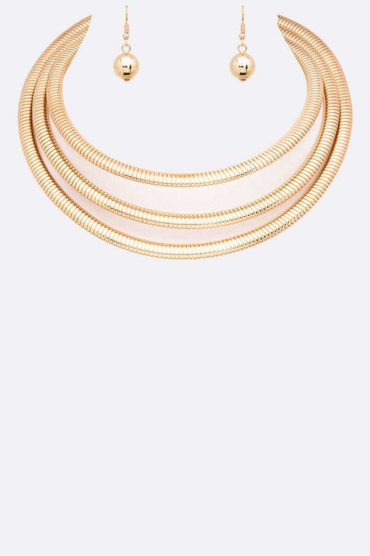 Textured layered necklace