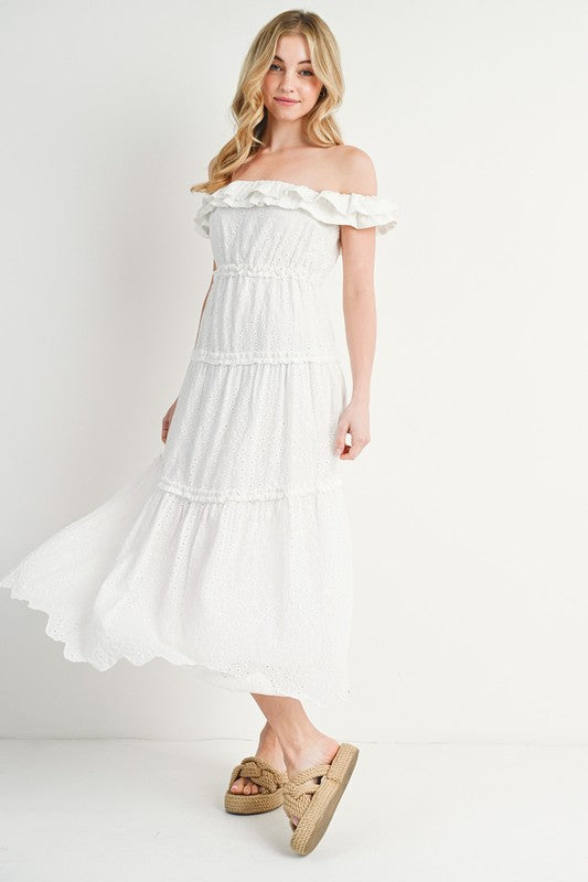 Off shoulder white dress