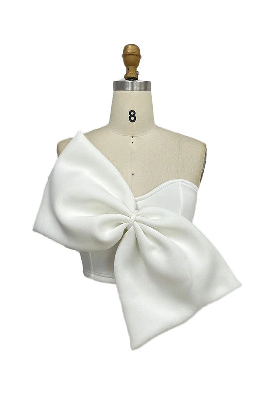 Strapless bow knot tube top