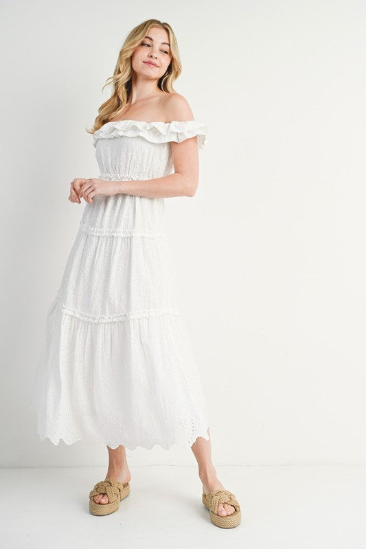 Off shoulder white dress