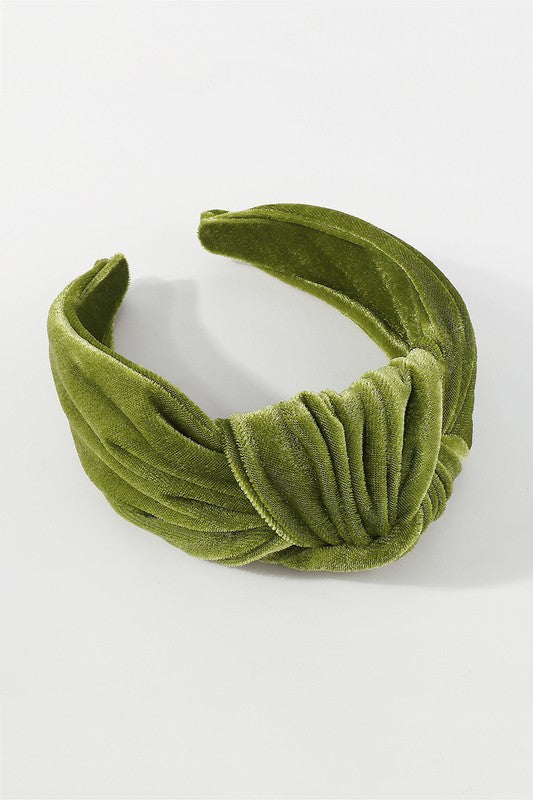 Velvet green headband