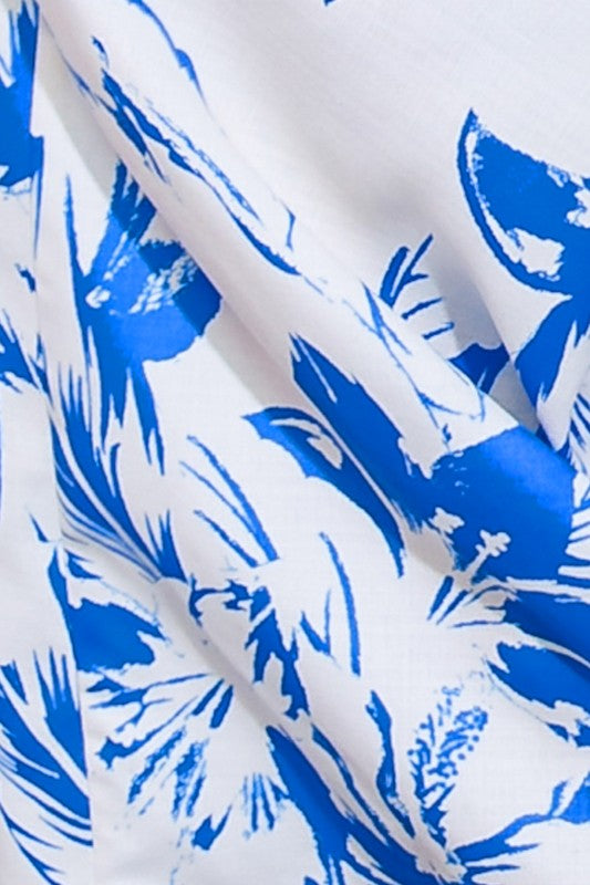 Floral ivory/blue jumpsuit