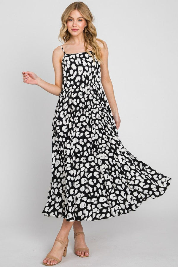 Cheetah black & white strap dress