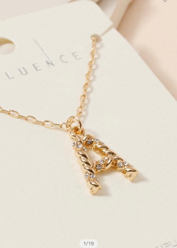 Initial gold necklace