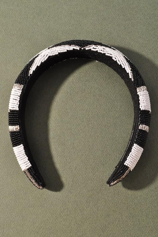 Black & white beads hairband