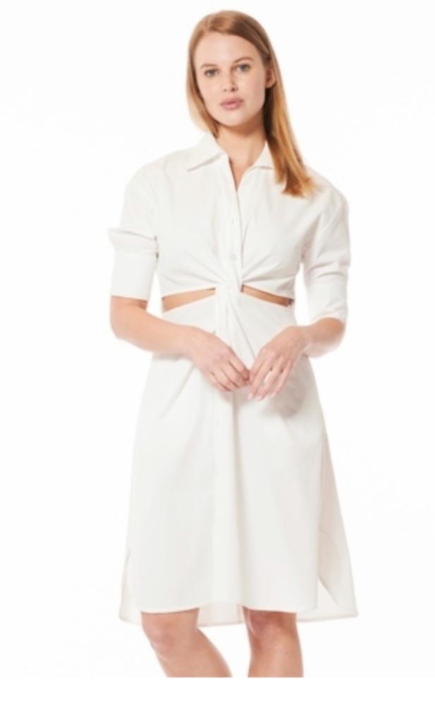 Cut-out twist knot white dress