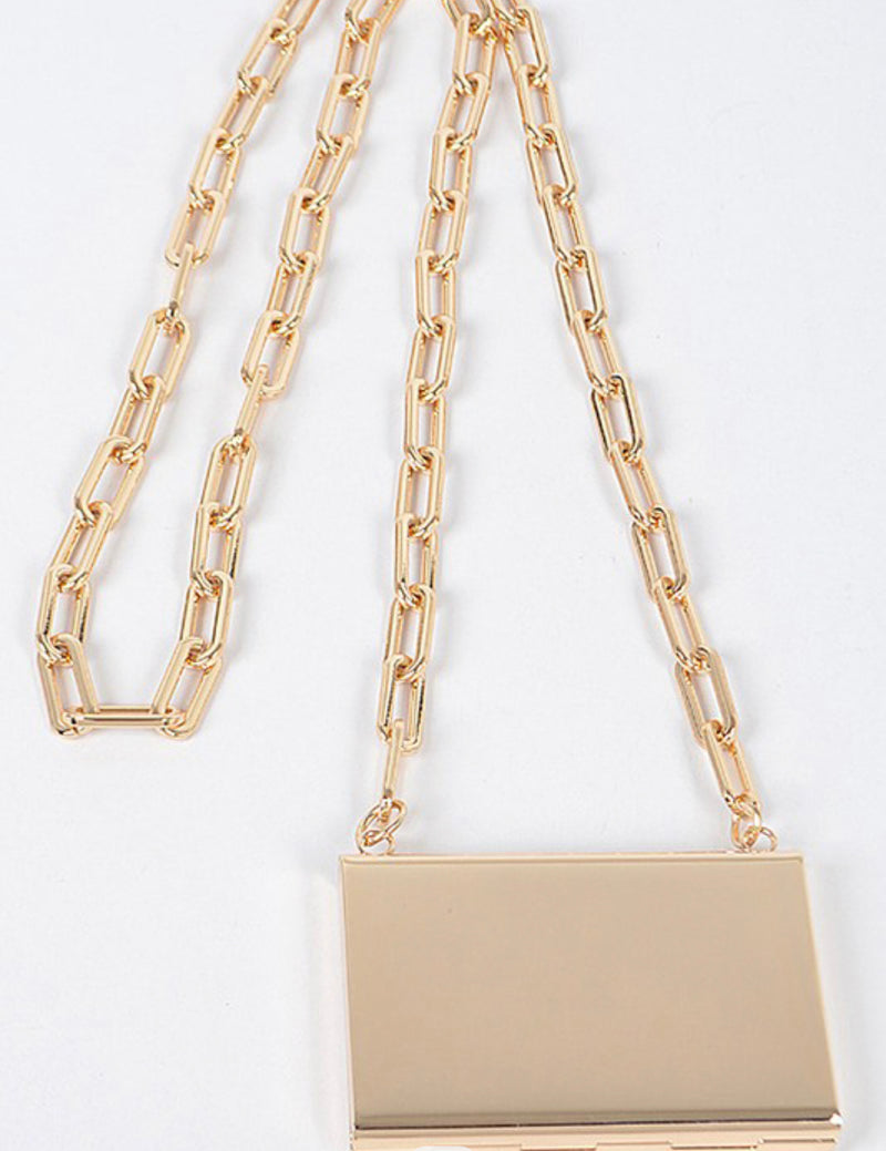 Rectangle gold handbag