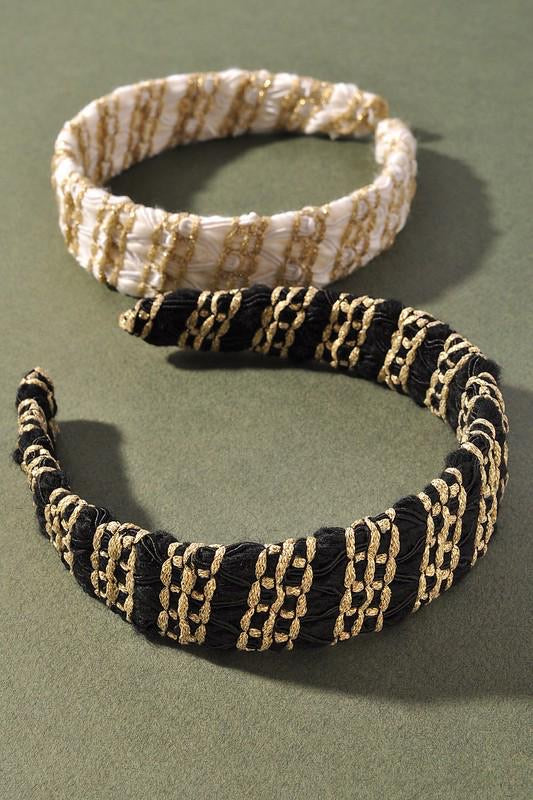 Chain detail white hairband