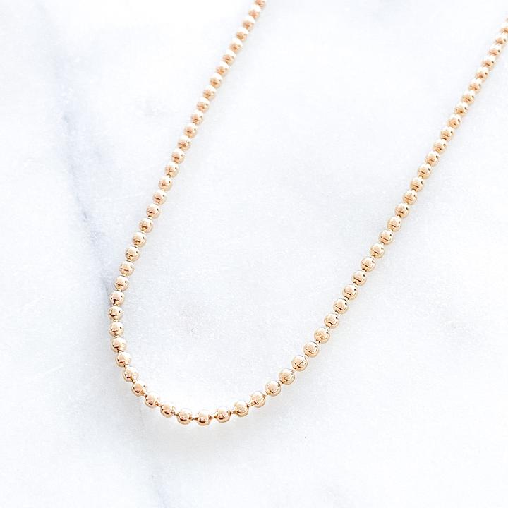 3mm gold beads necklace